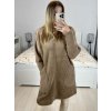 Kabát alpaka s kapucí dlouhý rukáv dámský nadrozměr (S/M/L ONE SIZE) ITALSKÁ MÓDA IMWCW23011/DU