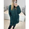 Kabát alpaka s kapucí dlouhý rukáv dámský nadrozměr (S/M/L ONE SIZE) ITALSKÁ MÓDA IMWCW23011/DU