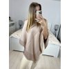 Pončo úpletové dámské (S/M/L ONE SIZE) FRANCOUZSKÁ MÓDA FMWG23FG55513/DU (Velikost M/L, Barva Černá)