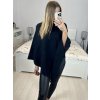 Pončo úpletové dámské (S/M/L ONE SIZE) FRANCOUZSKÁ MÓDA FMWG23FG55513/DU (Velikost M/L, Barva Černá)