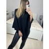 Pončo úpletové dámské (S/M/L ONE SIZE) FRANCOUZSKÁ MÓDA FMWG23FG55513/DU (Velikost M/L, Barva Černá)