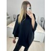 Pončo úpletové dámské (S/M/L ONE SIZE) FRANCOUZSKÁ MÓDA FMWG23FG55513/DU (Velikost M/L, Barva Černá)