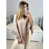 Pončo úpletové dámské (S/M/L ONE SIZE) FRANCOUZSKÁ MÓDA FMWG23FG55513/DU (Velikost M/L, Barva Černá)