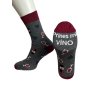 Ponožky veselé přines mi víno pánské (39-46) POLSKÁ MÓDA DPP23020/DR (Velikost 41-43, Barva červená)