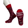 Ponožky veselé přines mi víno pánské (39-46) POLSKÁ MÓDA DPP23020/DR (Velikost 41-43, Barva červená)