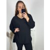 Tunika třpytivá dlouhý rukáv dámská nadrozměr (3XL/4XL ONE SIZE) ITALSKÁ MÓDA IMWQ23LEILA/DUR
