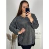 Tunika třpytivá dlouhý rukáv dámská nadrozměr (3XL/4XL ONE SIZE) ITALSKÁ MÓDA IMWQ23LEILA/DUR