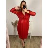 Šaty společenské flitrové dlouhý rukáv dámské nadrozměr  (3XL/4XL ONE SIZE) ITALSKÁ MÓDA IMWQ23150/DUR (Velikost 3XL/4XL, Barva bílá)