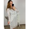 Šaty společenské flitrové dlouhý rukáv dámské nadrozměr  (3XL/4XL ONE SIZE) ITALSKÁ MÓDA IMWQ23150/DUR (Velikost 3XL/4XL, Barva bílá)