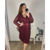 Šaty společenské flitrové dlouhý rukáv dámské nadrozměr  (3XL/4XL ONE SIZE) ITALSKÁ MÓDA IMWQ23150/DUR (Velikost 3XL/4XL, Barva bílá)