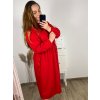 Šaty košilové dlouhý rukáv dámské nadrozměr (3XL/4XL ONE SIZE) ITALSKÁ MÓDA IMWQ23182/DU (Velikost 3XL/4XL, Barva červená)