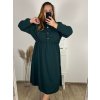 Šaty košilové dlouhý rukáv dámské nadrozměr (3XL/4XL ONE SIZE) ITALSKÁ MÓDA IMWQ23182/DU (Velikost 3XL/4XL, Barva červená)