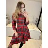 Šaty elegantní vánoční dlouhý rukáv dámské (S/M ONE SIZE) ITALSKÁ MÓDA IMM23M56723/DUR (Velikost S/M/L, Barva červená)