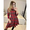 Šaty elegantní vánoční dlouhý rukáv dámské (S/M ONE SIZE) ITALSKÁ MÓDA IMM23M56723/DUR (Velikost S/M/L, Barva červená)