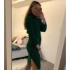 Šaty dlouhé pletené s rolákem dlouhý rukáv dámské (S/M/L ONE SIZE) ITALSKá MóDA IM4212363/DR (Velikost S/M/L, Barva červená)