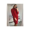 Šaty dlouhé pletené s rolákem dlouhý rukáv dámské (S/M/L ONE SIZE) ITALSKá MóDA IM4212363/DR (Velikost S/M/L, Barva červená)
