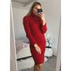 Šaty dlouhé pletené s rolákem dlouhý rukáv dámské (S/M/L ONE SIZE) ITALSKá MóDA IM4212363/DR (Velikost S/M/L, Barva červená)