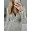 Šaty elegantní třpytivé s flitry dlouhý rukáv dámské (S/M ONE SIZE) ITALSKÁ MÓDA IMWGS234235/DUR (Velikost S/M/L, Barva Černá)
