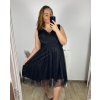 Šaty společenské  bez rukávu dámské (L/XL ONE SIZE) ITALSKá MóDA IMC23491/DR (Velikost L/XL, Barva Černá)