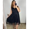 Šaty společenské  bez rukávu dámské (L/XL ONE SIZE) ITALSKá MóDA IMC23491/DR (Velikost L/XL, Barva Černá)