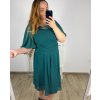 Šaty společenské elegantní šifonové krátký rukáv dámské nadrozměr (XL/2XL/3XL ONE SIZE) ITALSKÁ MÓDA IMM2380735/DUR (Velikost XL/2XL, Barva Černá)