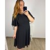 Šaty společenské elegantní šifonové krátký rukáv dámské nadrozměr (XL/2XL/3XL ONE SIZE) ITALSKÁ MÓDA IMM2380735/DUR (Velikost XL/2XL, Barva Černá)