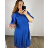 Šaty společenské elegantní šifonové krátký rukáv dámské nadrozměr (XL/2XL/3XL ONE SIZE) ITALSKÁ MÓDA IMM2380735/DUR (Velikost XL/2XL, Barva Černá)