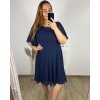 Šaty společenské elegantní šifonové krátký rukáv dámské nadrozměr (XL/2XL/3XL ONE SIZE) ITALSKÁ MÓDA IMM2380735/DUR (Velikost XL/2XL, Barva Černá)