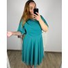 Šaty společenské elegantní šifonové krátký rukáv dámské nadrozměr (XL/2XL/3XL ONE SIZE) ITALSKÁ MÓDA IMM2380735/DUR (Velikost XL/2XL, Barva Černá)