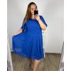 Šaty společenské elegantní šifonové krátký rukáv dámské nadrozměr (XL/2XL/3XL ONE SIZE) ITALSKÁ MÓDA IMM2380735/DUR (Velikost XL/2XL, Barva Černá)
