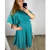 Šaty společenské elegantní šifonové krátký rukáv dámské nadrozměr (XL/2XL/3XL ONE SIZE) ITALSKÁ MÓDA IMM2380735/DUR (Velikost XL/2XL, Barva Černá)