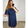 Šaty společenské elegantní šifonové krátký rukáv dámské nadrozměr (XL/2XL/3XL ONE SIZE) ITALSKÁ MÓDA IMM2380735/DUR (Velikost XL/2XL, Barva Černá)