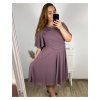 Šaty společenské elegantní šifonové krátký rukáv dámské nadrozměr (XL/2XL/3XL ONE SIZE) ITALSKÁ MÓDA IMM2380735/DUR (Velikost XL/2XL, Barva Černá)