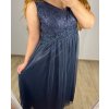 Šaty dlouhé společenské na ramínka dámské nadrozměr (L/XL/2XLNE SIZE) ITALSKÁ MÓDA IMPSH23L676/DR (Velikost XL/2XL, Barva tmavě modrá)