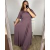 Šaty plesové dlouhé elegantní společenské krátký rukáv dámské nadrozměr (XL/2XL ONE SIZE) ITALSKÁ MÓDA IMM2380736PL/DR (Velikost XL/2XL, Barva fialová)