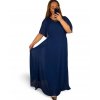 Šaty plesové dlouhé elegantní společenské krátký rukáv dámské nadrozměr (XL/2XL ONE SIZE) ITALSKÁ MÓDA IMM2380736PL/DR (Velikost XL/2XL, Barva fialová)