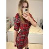 Šaty elegantní košilové vánoční dlouhý rukáv dámské (S/M ONE SIZE) ITALSKÁ MÓDA IMM23M5390/DU (Velikost S/M/L, Barva červená)