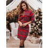 Šaty elegantní košilové vánoční dlouhý rukáv dámské (S/M ONE SIZE) ITALSKÁ MÓDA IMM23M5390/DU (Velikost S/M/L, Barva červená)