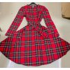 Šaty elegantní vánoční dlouhý rukáv dámské (S/M ONE SIZE) ITALSKÁ MÓDA IMM23M56238/DU (Velikost S/M/L, Barva červená)