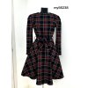 Šaty elegantní vánoční dlouhý rukáv dámské (S/M ONE SIZE) ITALSKÁ MÓDA IMM23M56238/DU (Velikost S/M/L, Barva červená)