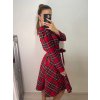 Šaty elegantní vánoční dlouhý rukáv dámské (S/M ONE SIZE) ITALSKÁ MÓDA IMM23M56238/DU (Velikost S/M/L, Barva červená)