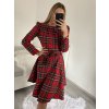 Šaty elegantní vánoční dlouhý rukáv dámské (S/M ONE SIZE) ITALSKÁ MÓDA IMM23M56238/DU (Velikost S/M/L, Barva červená)