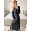 Šaty společenské dlouhé třpytivé dlouhý rukáv dámské (S/M ONE SIZE) ITALSKÁ MODA IMM23FS52861/DU (Velikost S/M/L, Barva Černá)