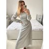 Šaty společenské dlouhé třpytivé dlouhý rukáv dámské (S/M ONE SIZE) ITALSKÁ MODA IMM23FS52861/DU (Velikost S/M/L, Barva Černá)