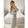 Šaty společenské dlouhé třpytivé dlouhý rukáv dámské (S/M ONE SIZE) ITALSKÁ MODA IMM23FS52861/DU (Velikost S/M/L, Barva Černá)
