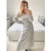 Šaty společenské dlouhé třpytivé dlouhý rukáv dámské (S/M ONE SIZE) ITALSKÁ MODA IMM23FS52861/DU (Velikost S/M/L, Barva Černá)