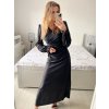 Šaty společenské dlouhé třpytivé dlouhý rukáv dámské (S/M ONE SIZE) ITALSKÁ MODA IMM23FS52861/DU (Velikost S/M/L, Barva Černá)