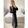 Šaty společenské dlouhé třpytivé dlouhý rukáv dámské (S/M ONE SIZE) ITALSKÁ MODA IMM23FS52861/DU (Velikost S/M/L, Barva Černá)