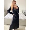 Šaty společenské dlouhé třpytivé dlouhý rukáv dámské (S/M ONE SIZE) ITALSKÁ MODA IMM23FS52861/DU (Velikost S/M/L, Barva Černá)