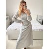 Šaty společenské dlouhé třpytivé dlouhý rukáv dámské (S/M ONE SIZE) ITALSKÁ MODA IMM23FS52861/DU (Velikost S/M/L, Barva Černá)